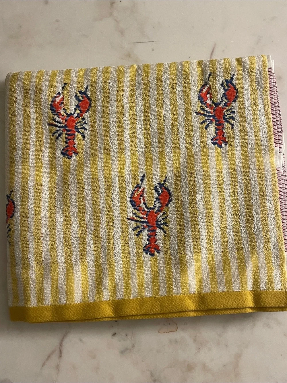 Lobster Icon Stripe Cotton Towel Collection from Anthropologie